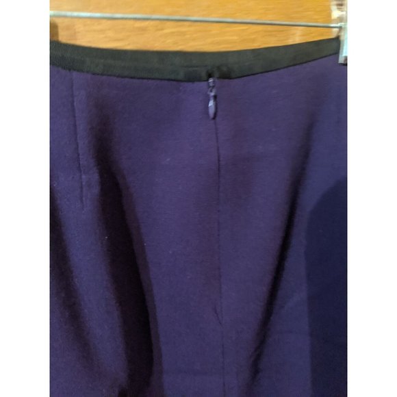 Kasper & Co ASL Skirt Size 14 Purple Wool Straight Lined Slit Career Women - Picture 3 of 8